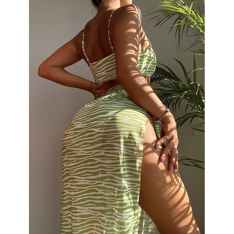 Women's bikini set with fashionable wrap skirt Mune Fashion