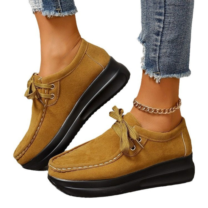 Women’s Platform Moccasins made of Suede with Padded Comfort Insole Mune Fashion