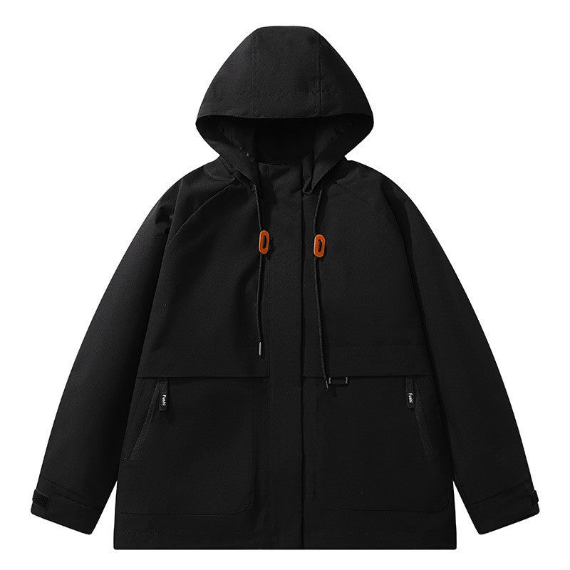 Unisex lightweight wind and water-resistant hooded jacket in minimalist utility style Mune Fashion