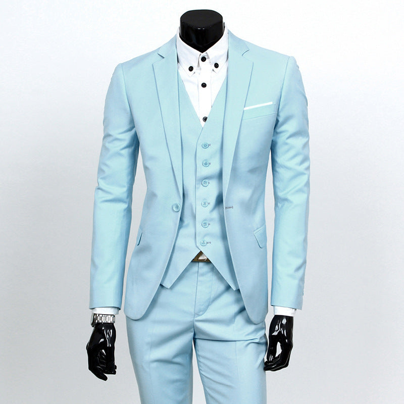 Men's slim three-piece business suit with waistcoat Mune Fashion