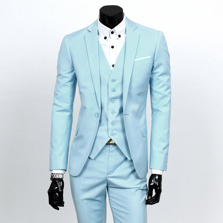 Men's slim three-piece business suit with waistcoat Mune Fashion