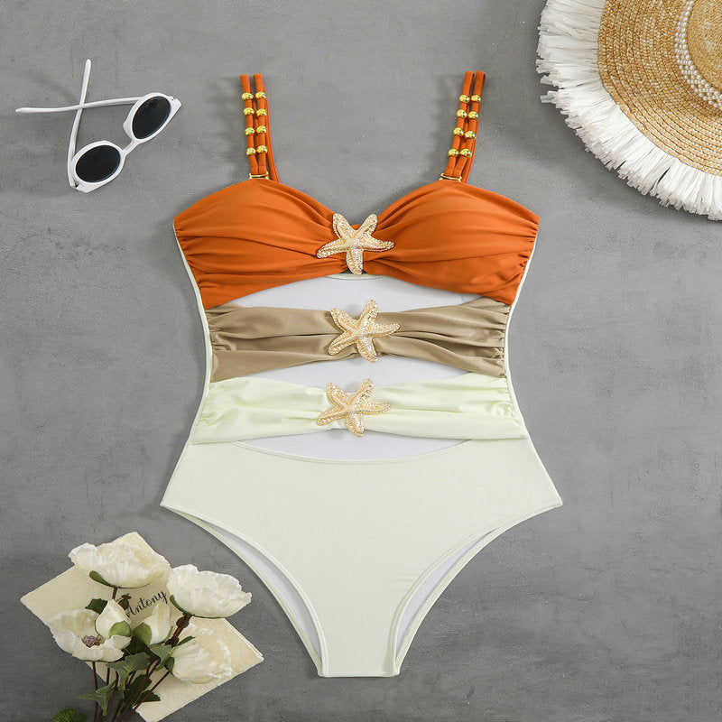 Women’s One-Piece Swimsuit with Elegant Cut-Out and Fashionable Straps Mune Fashion