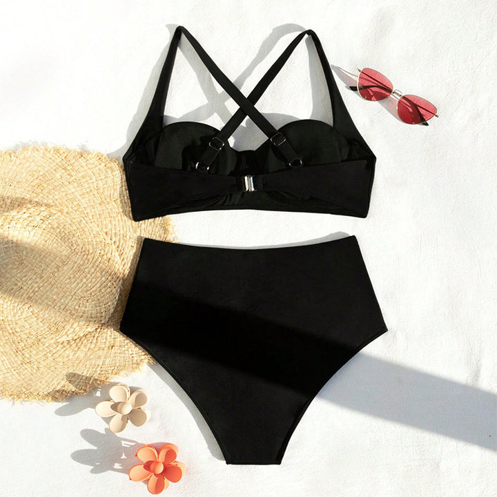 Women high-waisted bikini set with elegant straps Mune Fashion