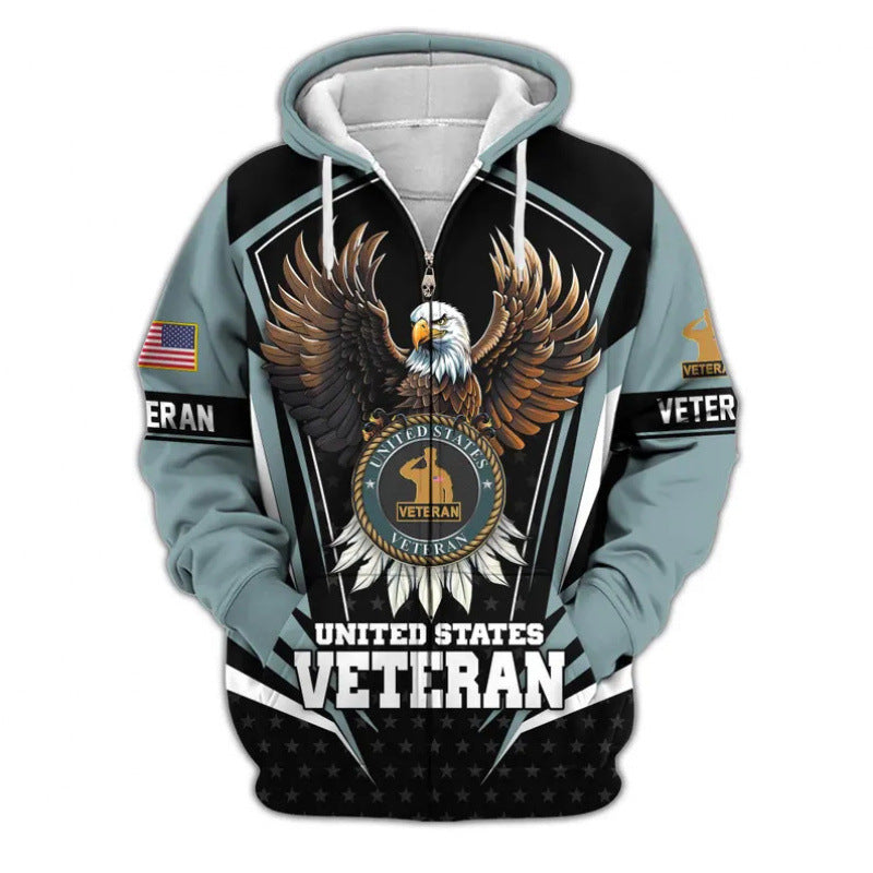 Men's hoodie with American veteran motif Mune Fashion