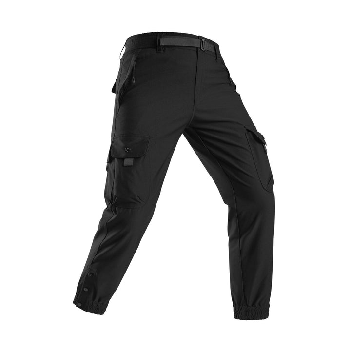 Men's Tapered Cargo Jogger Pants in Tactical Utility Style with Elastic Ankle Hem and Multiple Pockets Mune Fashion