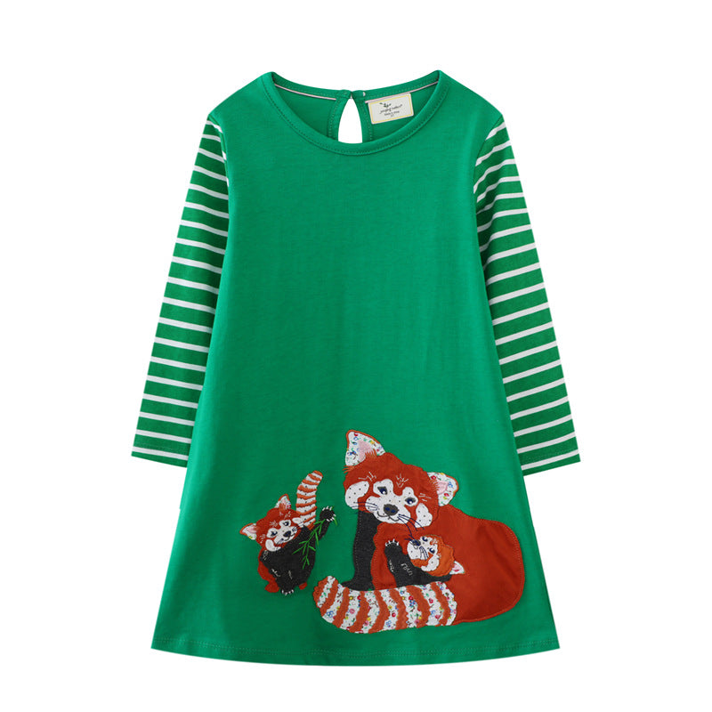 Girl's casual dress with cute animal print Mune Fashion