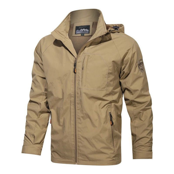 Men's Breathable Packable Outdoor Jacket with Chest Zip and Hood Mune Fashion
