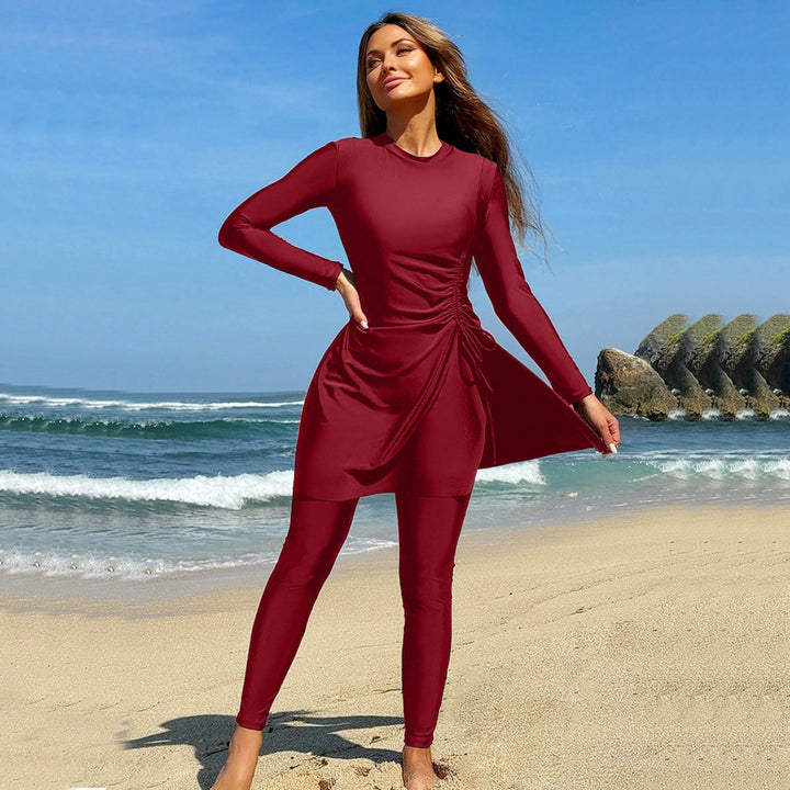Women’s Sporty Beach Outfit with Fashionable Wrap Design Mune Fashion