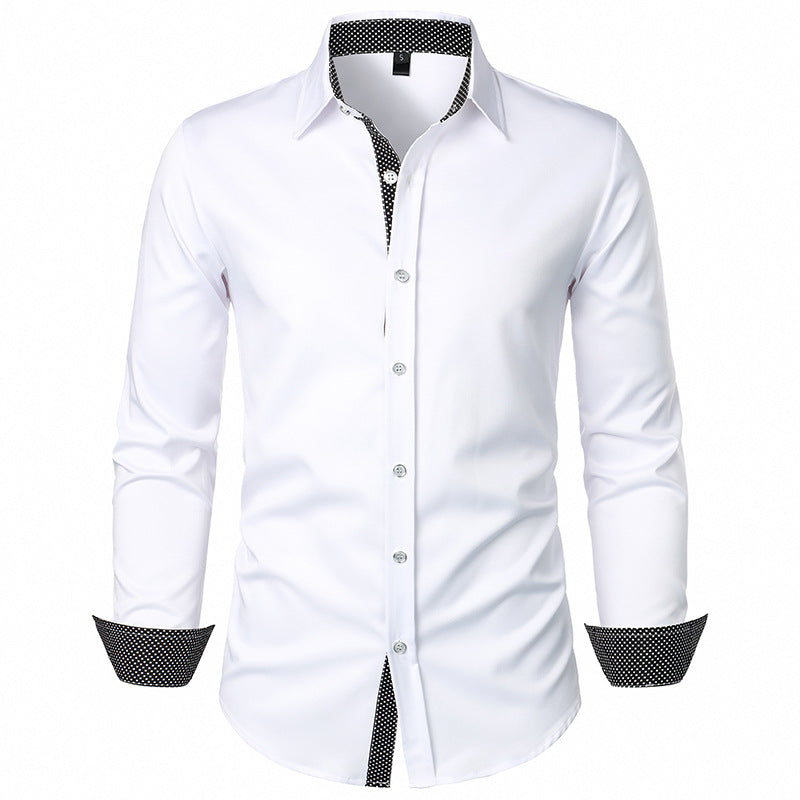 Men's tailored business shirt with contrasting trim at collar stand and cuffs Mune Fashion