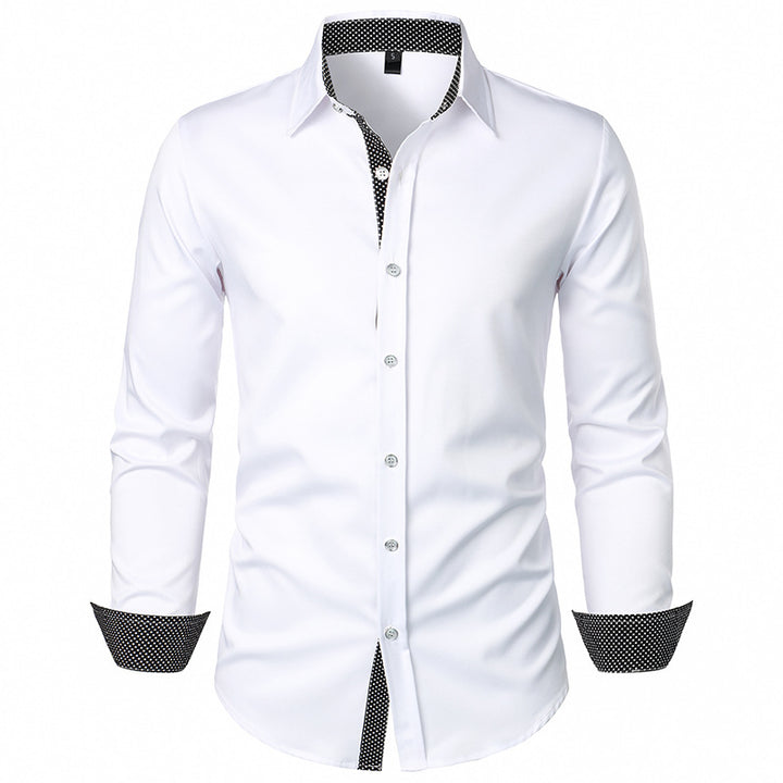 Men's tailored business shirt with contrasting trim at collar stand and cuffs Mune Fashion