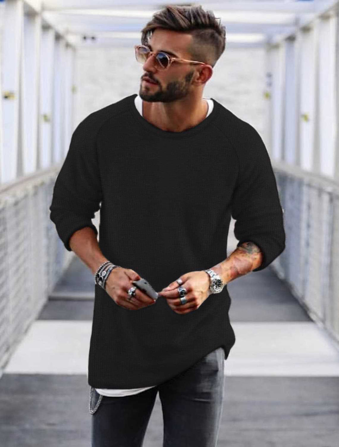Mune | Men's casual sweater with innovative knit pattern