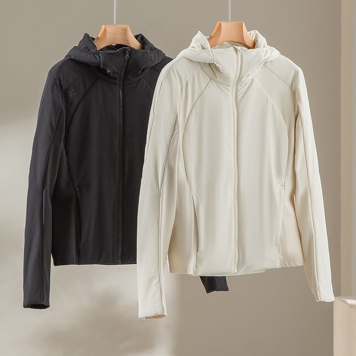 Women's Lightweight Softshell Jacket with Hood, Raglan Sleeves, and Tailored Fit Mune Fashion