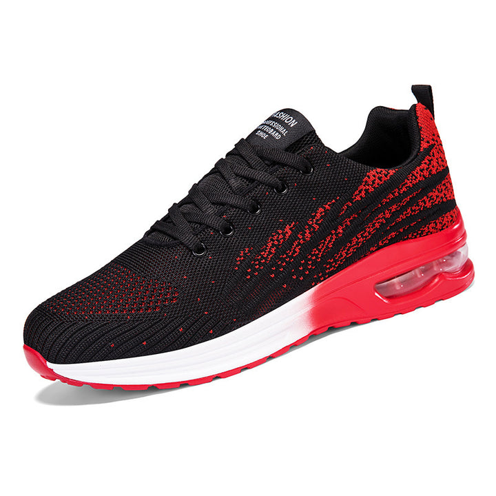 Unisex nan breathable knit trainer with visible hollow chamber heel cushioning, contoured comfort insole, and slip-resistant outsole Mune Fashion