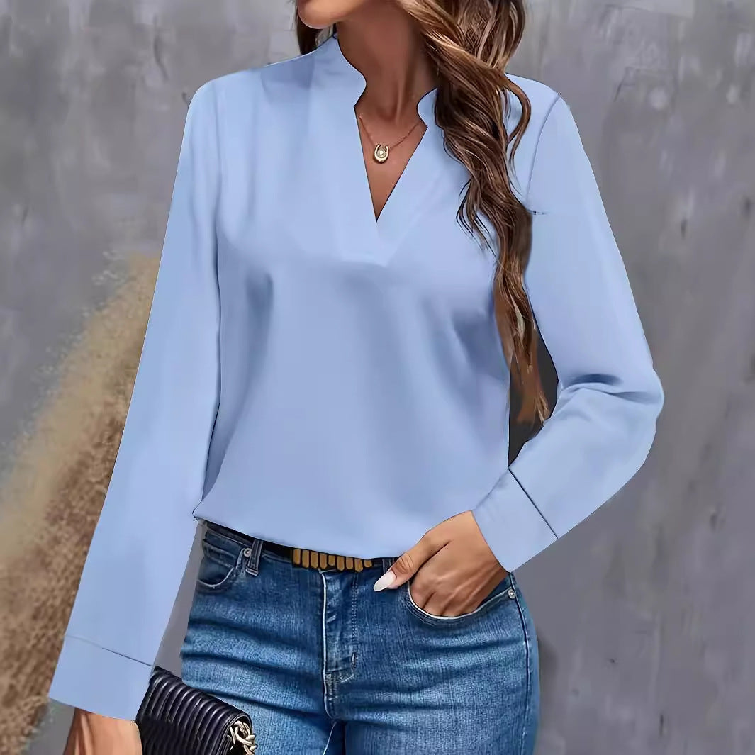Women’s blouse with stand-up collar and long sleeves Mune Fashion