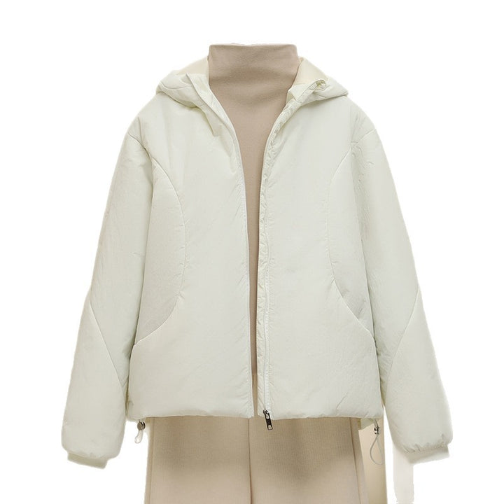 Women's quilted hooded jacket with short boxy cut, adjustable hem, and warming padding Mune Fashion