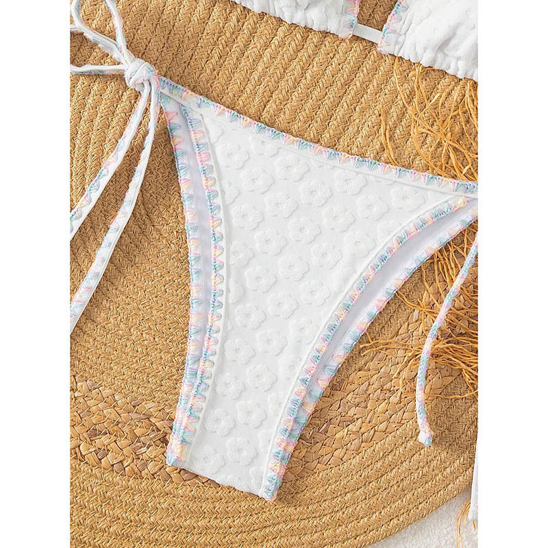Women Triangle Bikini Set with adjustable straps and ruffle details Mune Fashion