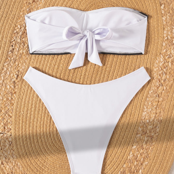 Women's bandeau bikini with creative print Mune Fashion