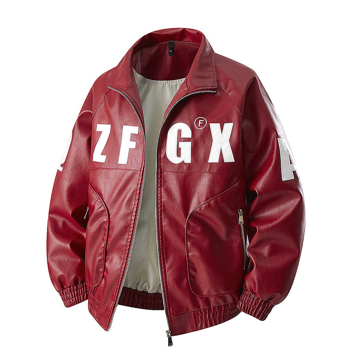 Men's Oversized Bomber Jacket in Sporty Look with Large Letter Applications Mune Fashion