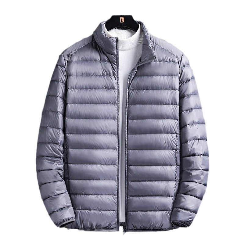 Men's Lightweight Quilted Insulated Padded Jacket with Stand-Up Collar and Pack Function Mune Fashion
