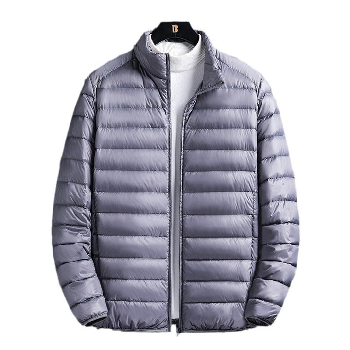 Men's Lightweight Quilted Insulated Padded Jacket with Stand-Up Collar and Pack Function Mune Fashion