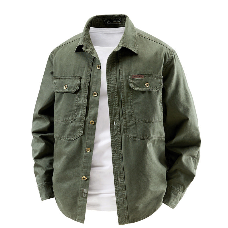 Men's robust cotton canvas overshirt with patch flap pockets, reinforced seams, and relaxed fit Mune Fashion