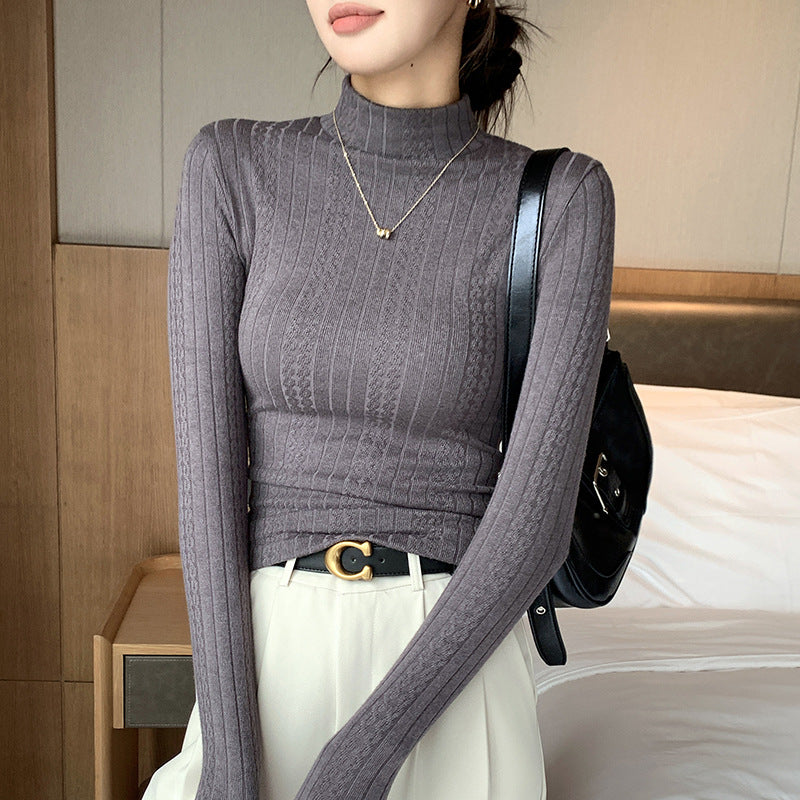 Ladies Elegant Long Sleeve Ribbed Top Mune Fashion