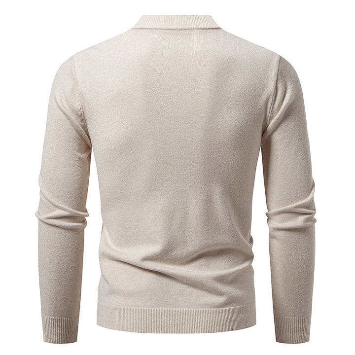 Men's fine knit cardigan with cable pattern, V-neck and button placket Mune Fashion