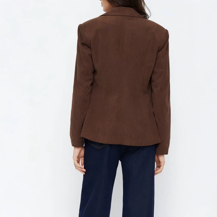 Women's cord blazer with a slim silhouette, narrow lapels, and patch pockets Drune
