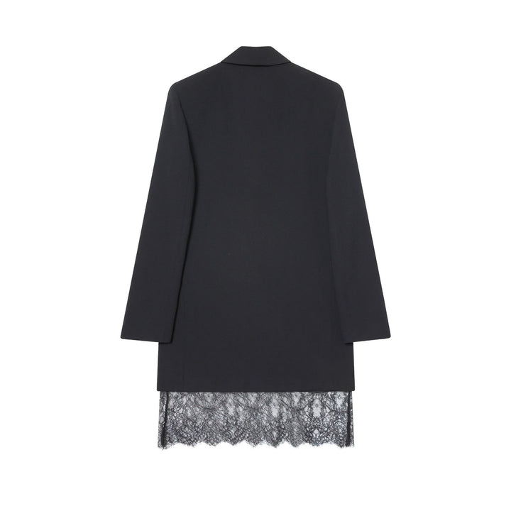 Women's tailored long blazer with pointed hem and patch pockets Mune Fashion