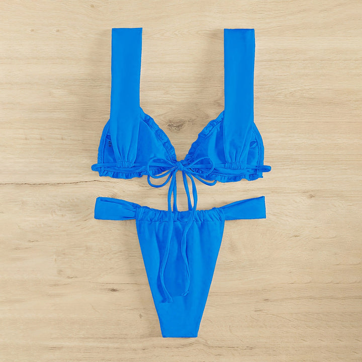 Women's triangle bikini with playful knot design and high leg cut Mune Fashion