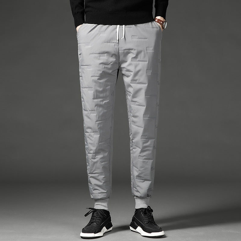Men's Sportive Jogging Pants with Elastic Waistband, Drawstring, and Ribbed Leg Ends Mune Fashion
