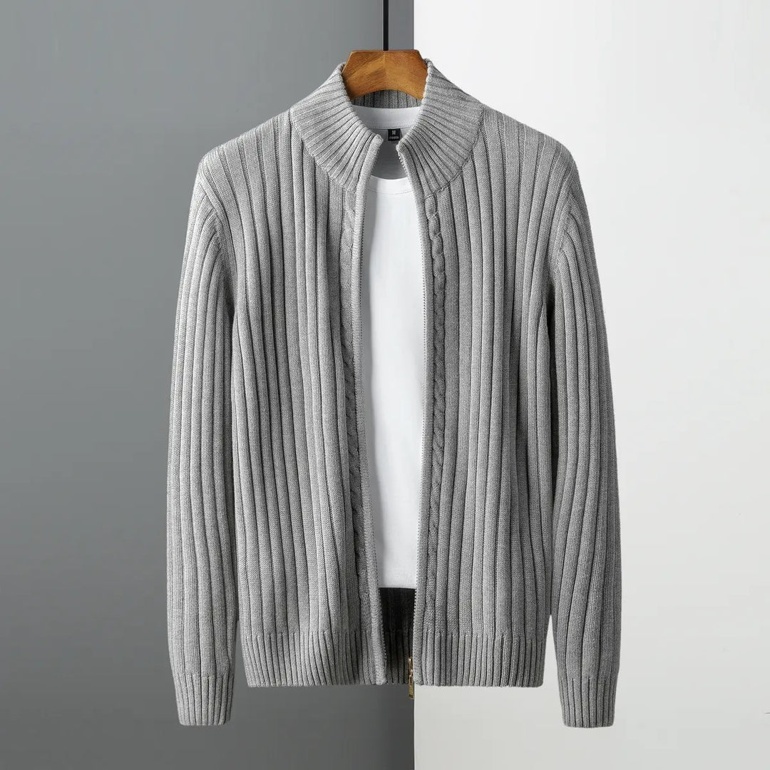Men's cardigan with a slim fit and zipper Mune Fashion