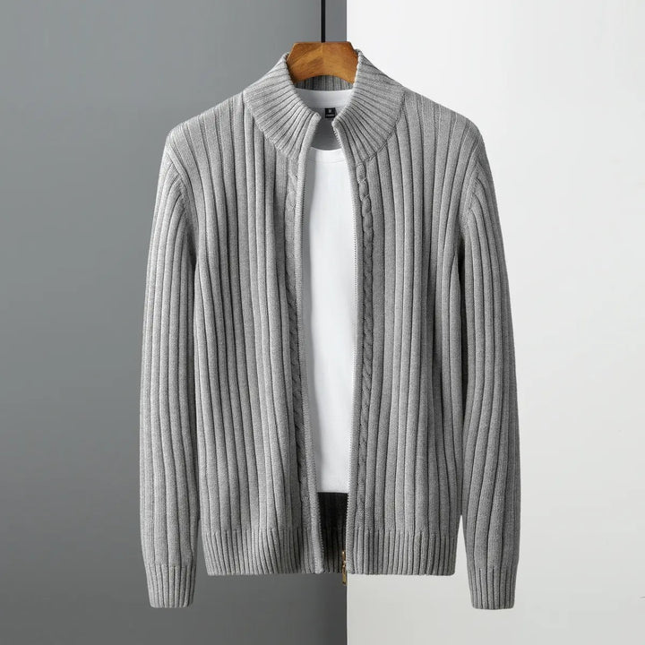 Men's cardigan with a slim fit and zipper Mune Fashion