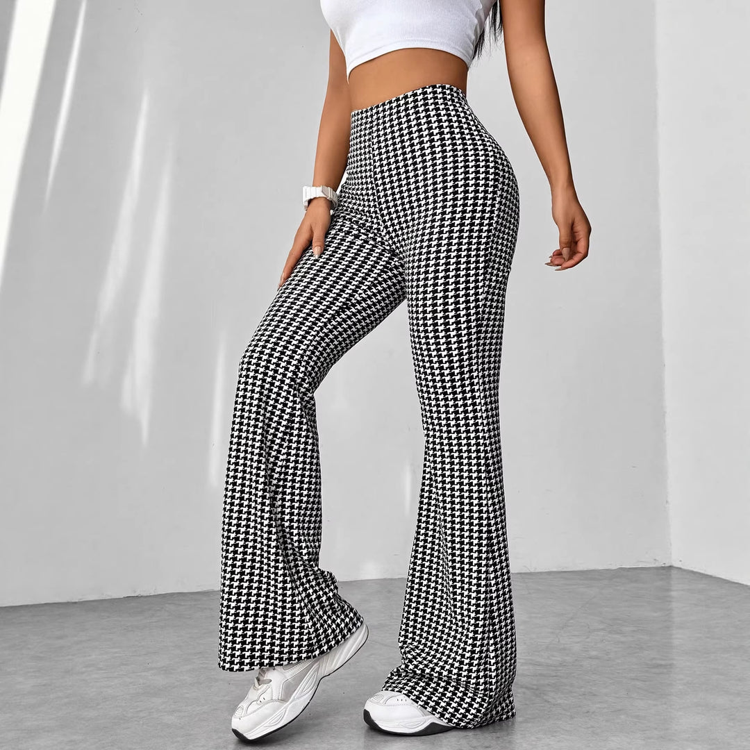 Ladies' Stretch Flared Pants with High Waist and Wide Leg Mune Fashion