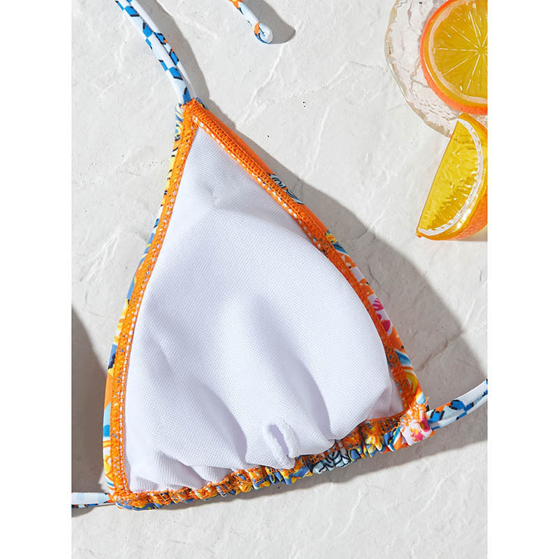 Women's Triangle Bikini with Floral Patterns Mune Fashion