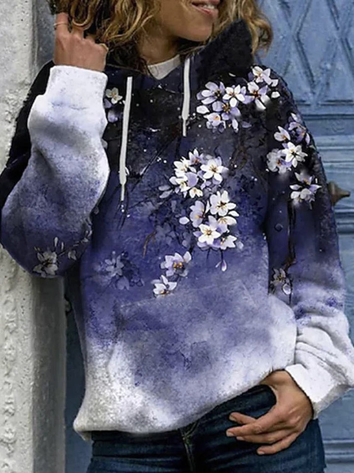 Women's Halloween Hoodie with Pumpkin and Cat Print, Sequin Decoration and Oversize Cut Mune Fashion