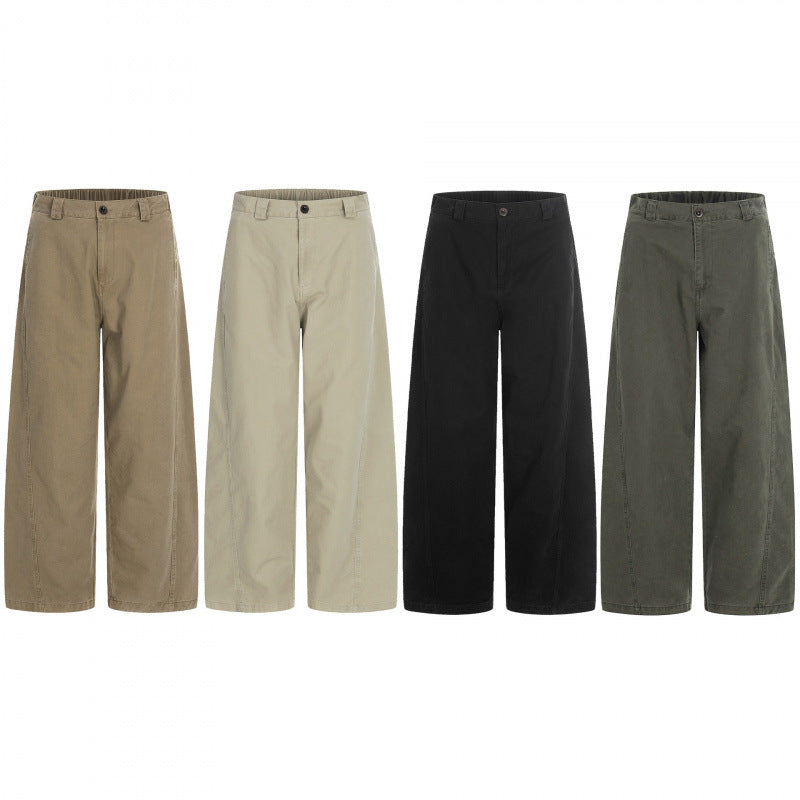 Women's Wide Cropped Pants with High Waist and Straight Leg Mune Fashion