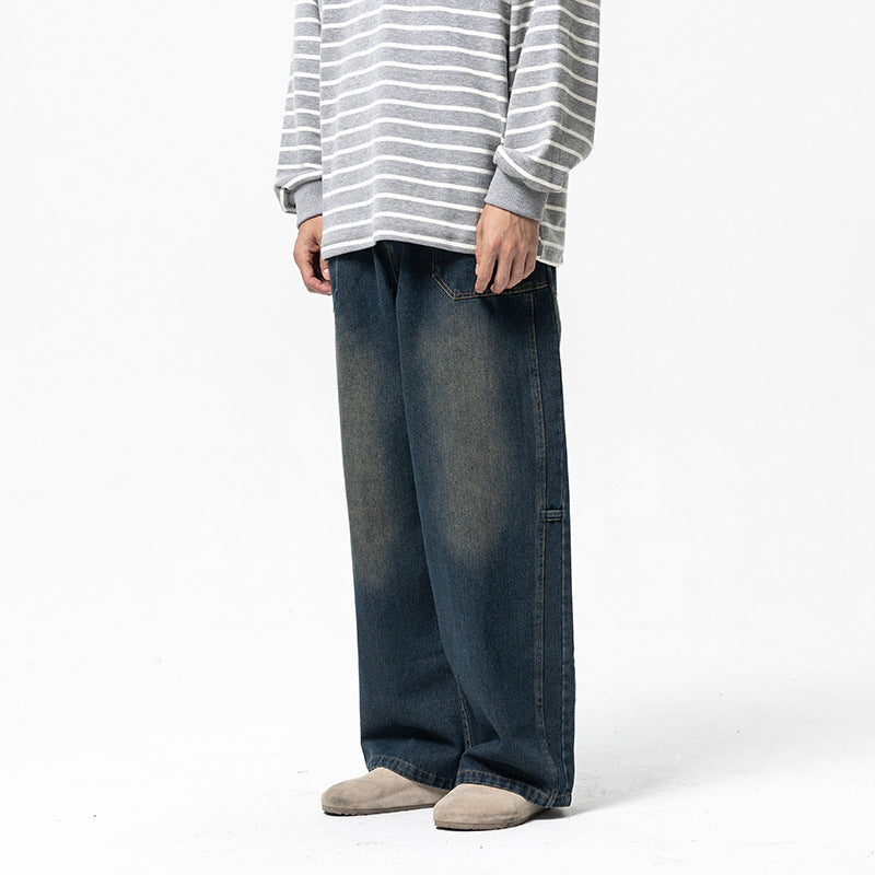 Women Wide High-Waist Denim Culotte with Elastic Waistband and Patch Pockets Mune Fashion