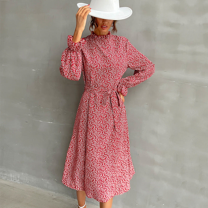 Ladies Floral Maxi Dress with Waist Knot Mune Fashion