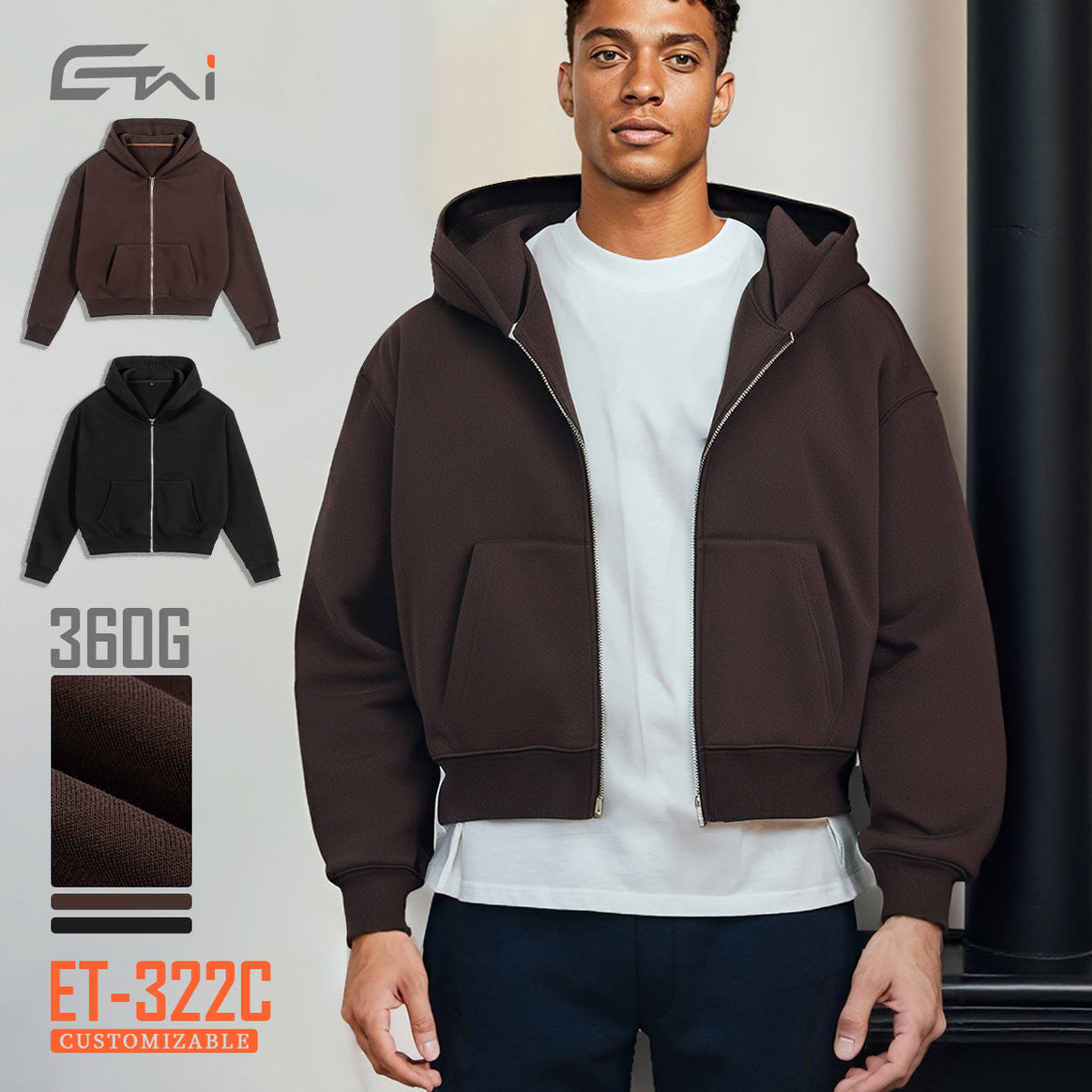 Unisex Short Cut Hoodie with Full Zip Mune Fashion