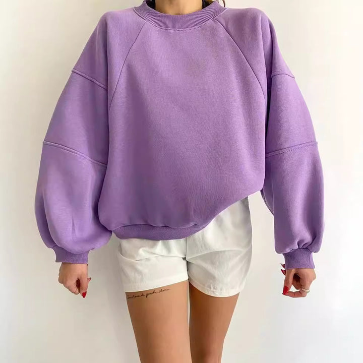 Women's Comfort Loungewear Set Oversized Sweatshirt with High-Waist Biker Shorts Mune Fashion