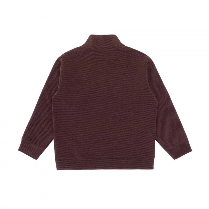 Unisex Short-Cut Structured Knit Half-Zip Sweater with Distinctive Contrast Stitch Mune Fashion