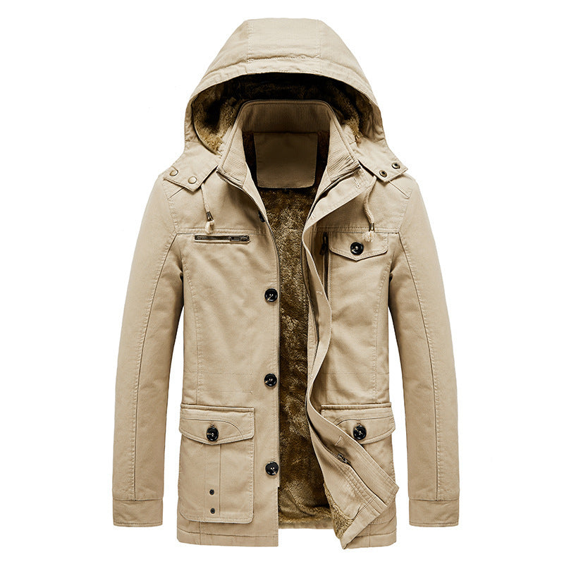 Men's Canvas Parka with Teddy Lining and Functional Flap Pockets Mune Fashion