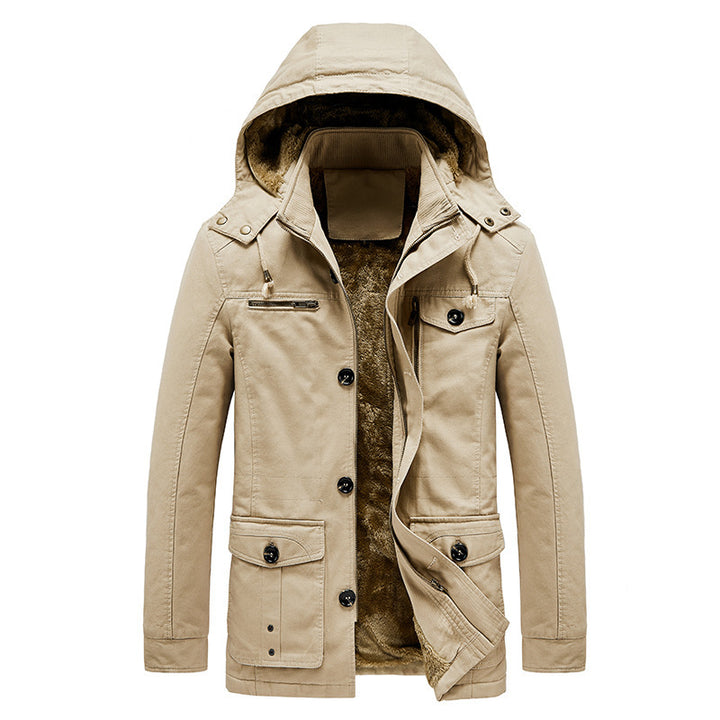 Men's Canvas Parka with Teddy Lining and Functional Flap Pockets Mune Fashion