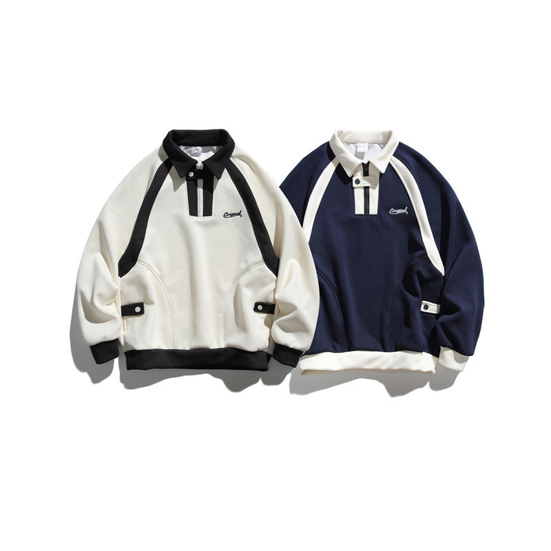 Unisex Oversize Halfzip Sweatshirt with contrasting shirt collar and raglan sleeves Mune Fashion