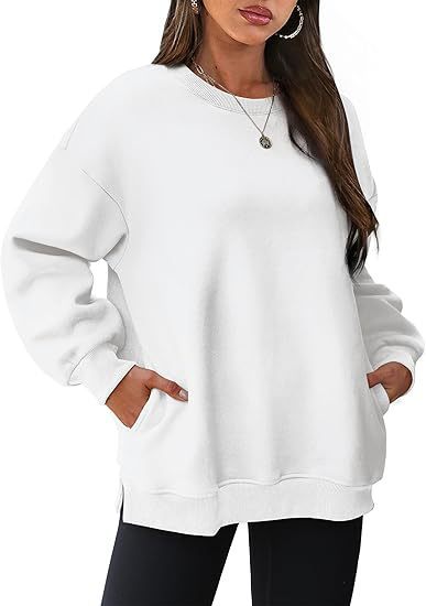Women’s casual oversized sweatshirt with side pockets, ribbed hem, and dropped shoulder Mune Fashion