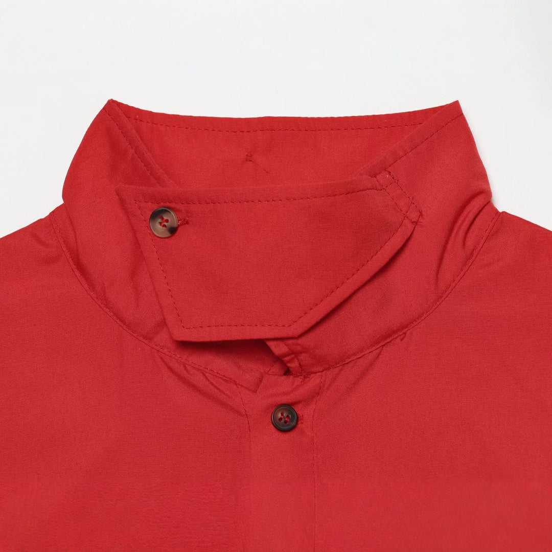 Women's Lightweight Utility Shirt with High Stand Collar and Patch Chest Pockets Drune