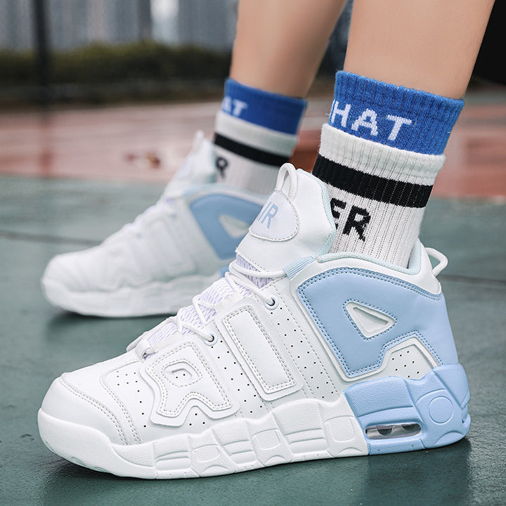 Unisex high-quality streetball sneakers with perforated upper material, reinforced overlays, and cushioned wave midsole Mune Fashion