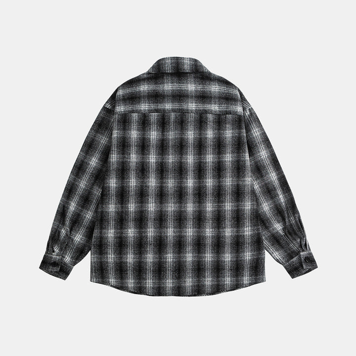 Unisex Checked Overshirt Jacket in Flannel Look with Chest Flap Pockets Mune Fashion
