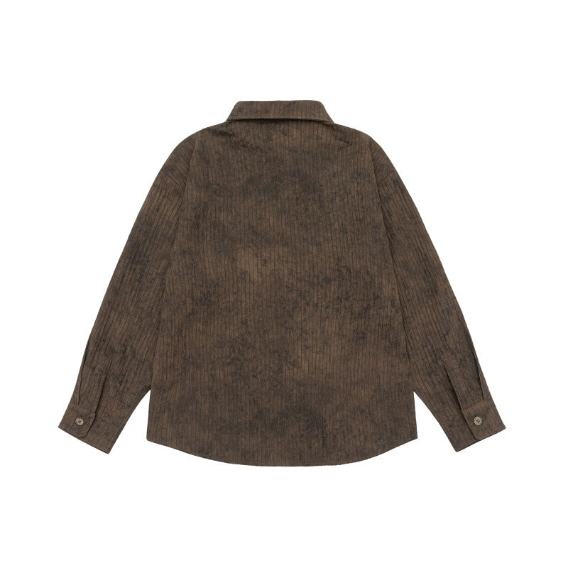 Unisex Lightweight Oversized Shirt Jacket with Washed Texture and Chest Pocket Mune Fashion